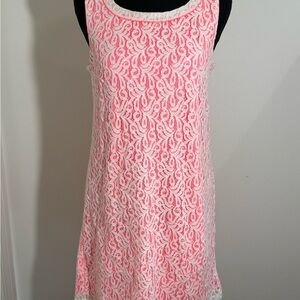 Material Girl Pink and White Asymmetrical Sundress